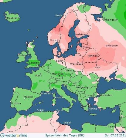 Карта сильного вітру в Україні