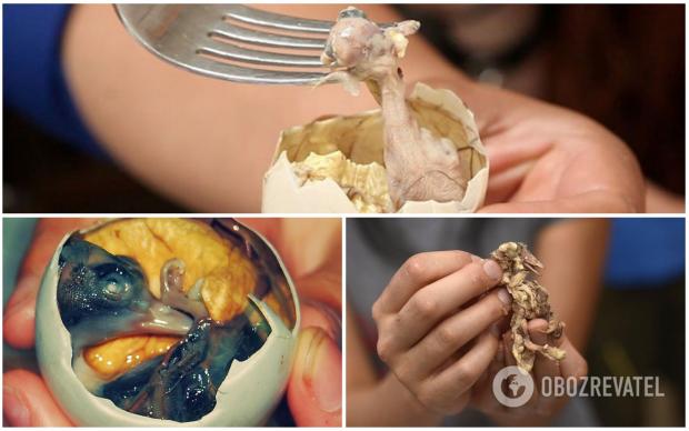 На Філіппінах популярною стравою є балут – варене качине яйце із зародком