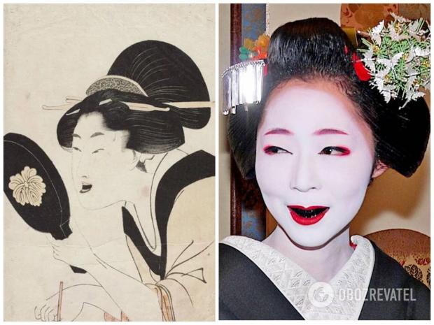 Японки після заміжжя фарбували зуби в чорний колір