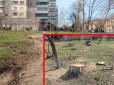 Нічого святого, все під забудову? У Києві знищили дерева у сквері, який створили на честь українського розвідника (фото)
