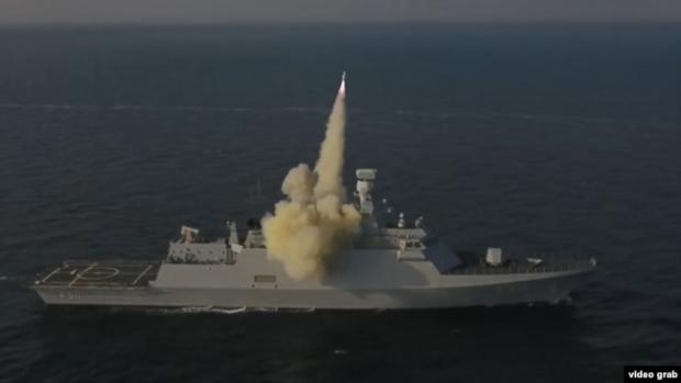 Пуск протикорабельної ракети Harpoon з борту турецького корвету Heybeliada класу Ada