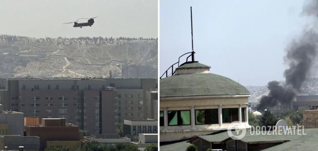 Американський вертоліт над посольством США в Кабулі