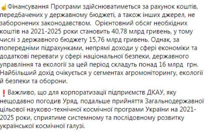 Кабмін схвалив космічну програму України на 2021-2025 роки: на її реалізацію буде потрібно 40,78 млрд грн, - Уруський 02