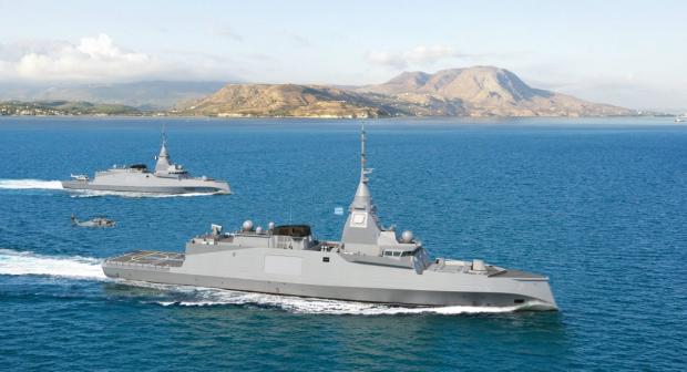 Рендер, що зображає майбутні фрегати за проектом FDI. ВМС Франції мають отримати 5 таких фрегатів, ВМС Греції - три