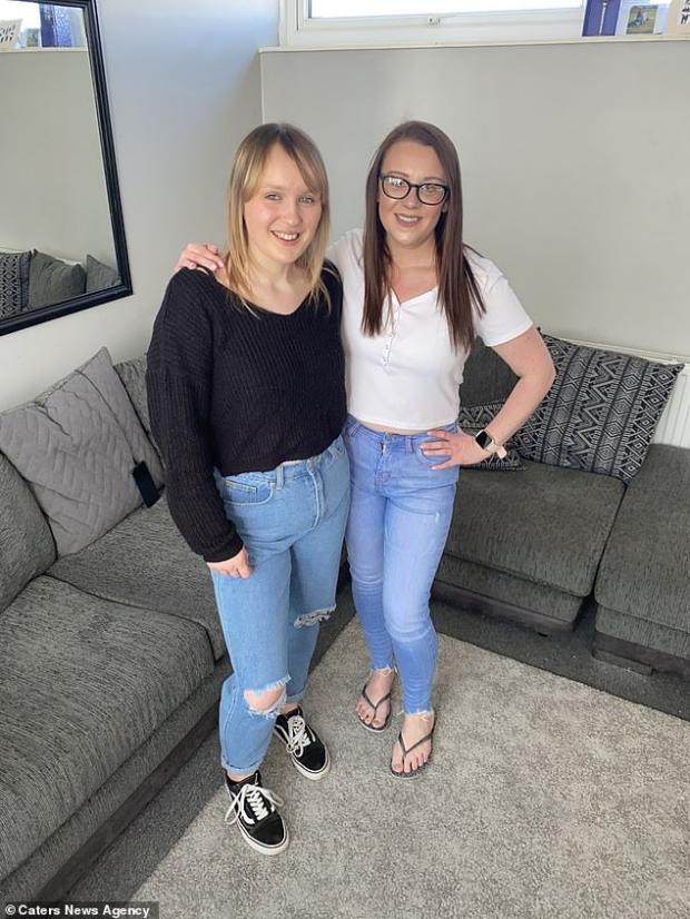 Amanda, now, right, said the abnormalities in the smear test which launched her weight loss have improved. Clare, now, left, said she no longer cries in changing rooms