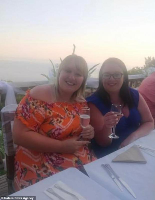 Amanda, right, used to be a size 16, while Clare, left, was a size 22 before they decided to embark on their weight loss journey together. Pictured, before