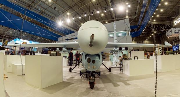 Макет розвідувально-ударного БПЛА "Сокіл-300" на виставці "Зброя та Безпека-2021"