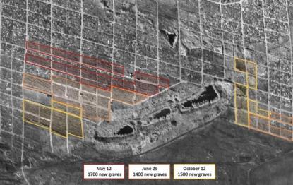 Супутниковий знімок Maxar поховань біля Маріуполя