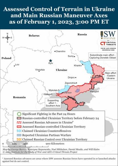 Карта бойових дій в Україні від американських аналітиків