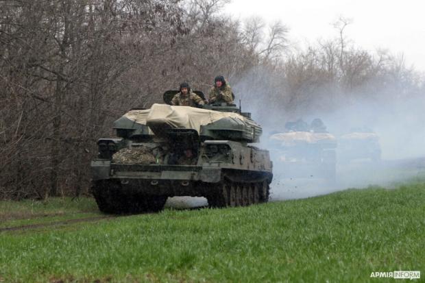 Колонна ЗСУ-23-4 "Шилка" однієї з бригад морської піхоти, квітень 2023 року, фото - АрміяInform