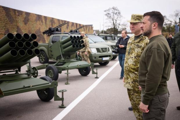 Причіпна 128-мм РСЗВ RAK-SA-12 на озброєнні українських прикордонників, травень 2023 року, фото – Офіс Президента України