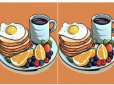Тільки люди з високим IQ зможуть за 10 секунд знайти три відмінності між тарілками зі сніданком