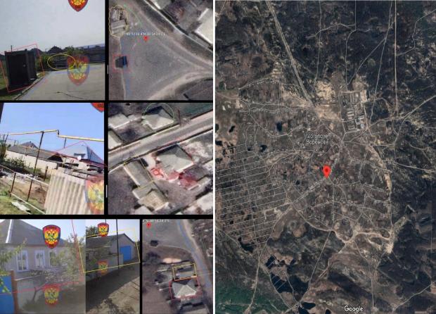 Порівняння кадрів з відео ІПСО РФ та кадрів з села Воронове на Луганщині