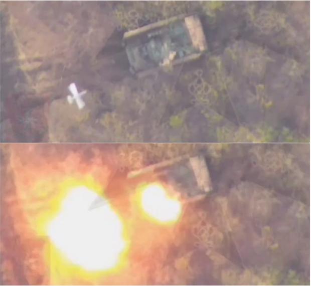 Ураження української БМП M2 Bradley ударним безпілотником “Ланцет”, листопад 2023 року.
