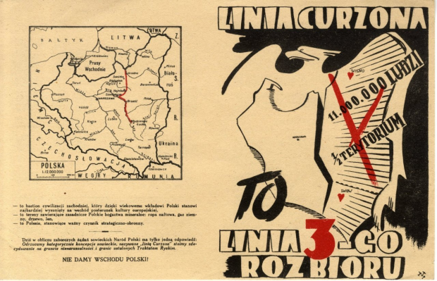 Антикомуністична листівка про демаркаційну лінію Керзона, близько 1944 року (Фото: DP)