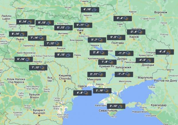 25 лютого на заході України місцями пройдуть дощі