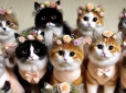 Церемонія укладання шлюбу вийшла незабутньою: Кішки в сукнях стали подружками нареченої (відео)