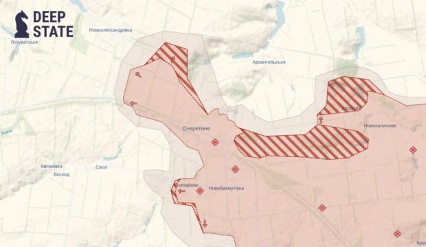 ЗС РФ захопили населені пункти Керамік і Новокалинове. Карта: deepstatemap.live