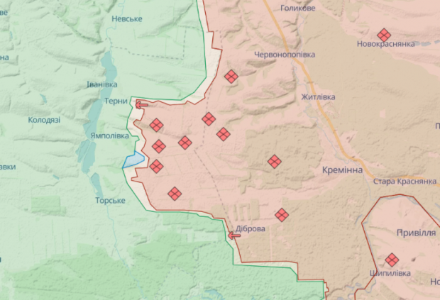 Ситуація в районі Ямполівки. Карта: deepstatemap.live