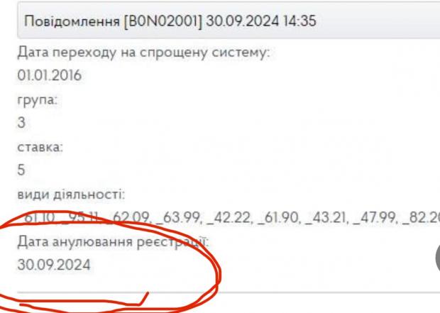 Державна податкова служба 1 жовтня перевела всіх інтернет-провайдерів на загальну систему оподаткування шляхом анулювання дати реєстрації