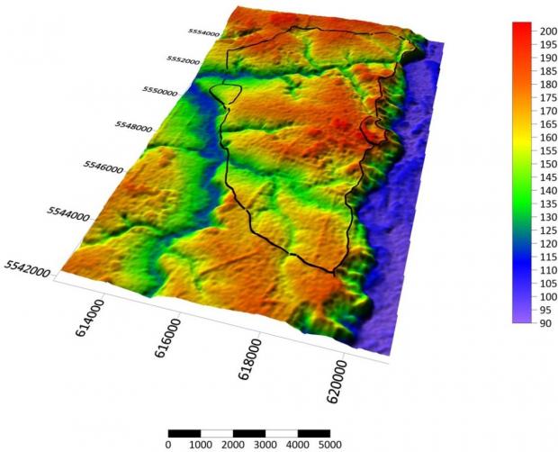 Більське городище. Цифрова модель рельєфу