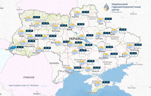 Погода в Україні на 5 січня 2025 року