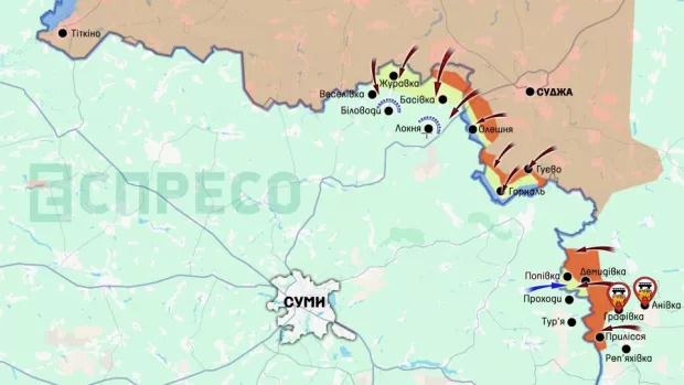 Карта бойових дій за 25 квітня – 3 травня