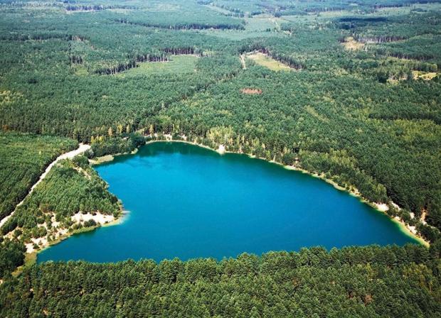 Чернігівські Мальдіви. Найбільше з трьох озер з висоти трохи нагадує серце