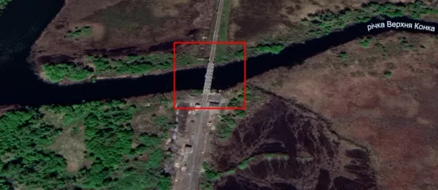 Місце удару за координатами 46.6632965, 32.8043356. Знімок: Google Earth.