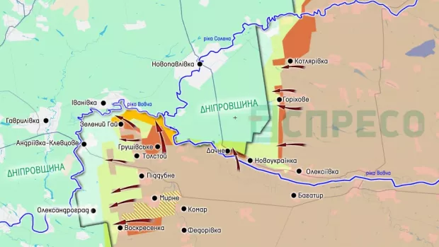 Карта бойових дій за 2-9 серпня