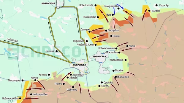 Карта бойових дій за 2-9 серпня