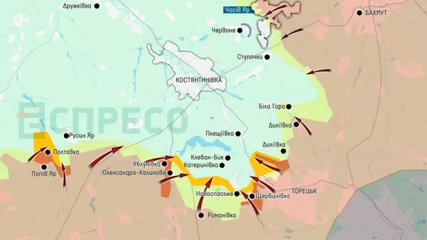 Карта бойових дій за 2-9 серпня
