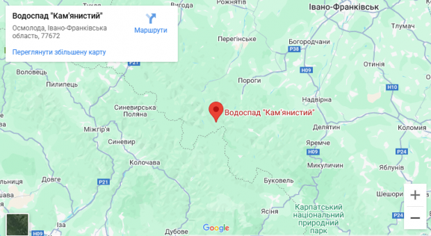 Приблизне розташування озера Негрове на карті
