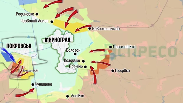 Карта бойових дій за 18-25 жовтня