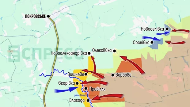 Карта бойлвих дій за 25-31 жовтня