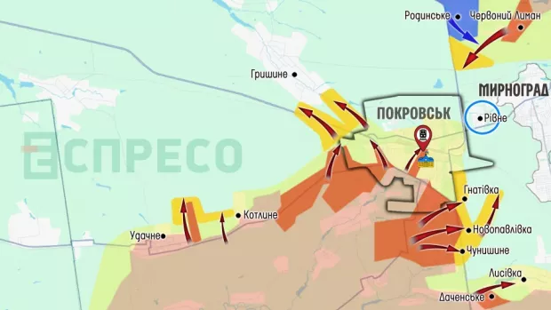 Карта бойових дій за 1-8 листопада