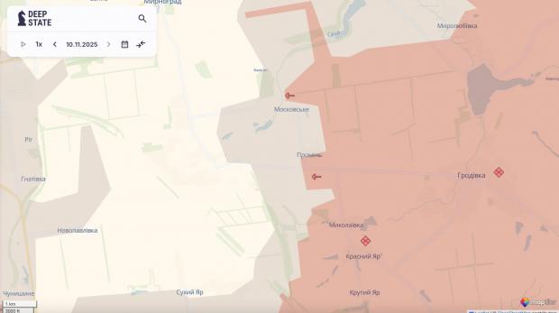 Скриншот з DeepState