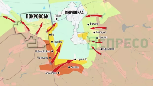 Карта бойових дій за 8-15 листопада