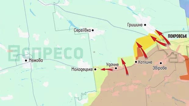 Карта бойових дій за 8-15 листопада