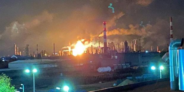 Пожежа на Рязанському НПЗ після атаки у вересні 2025 року