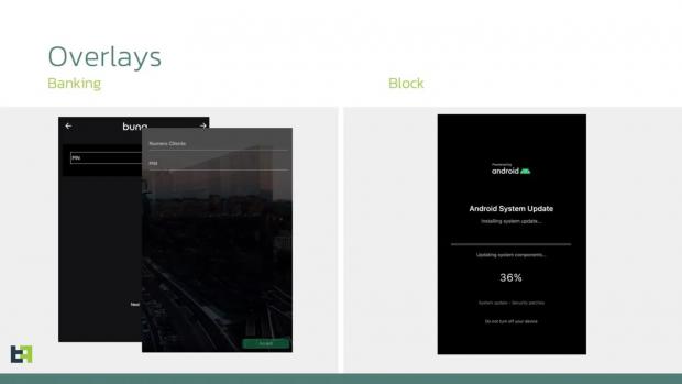 Sturnus може підробити інтерфейс банківського додатку та екран оновлення Android
