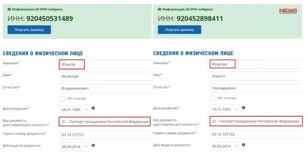 Скрін із податкового сервісу рф