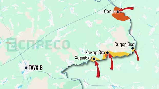 Карта бойових дій за 7-14 березня