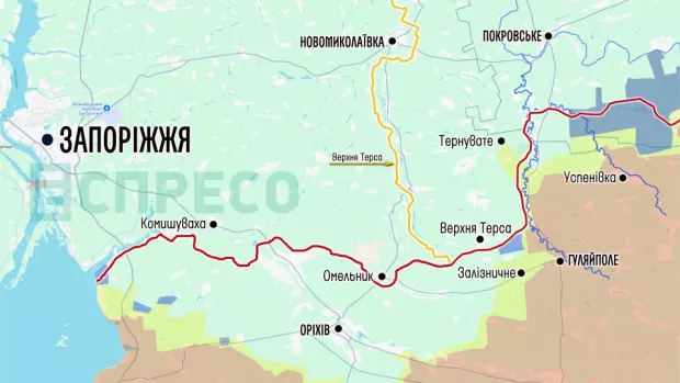 Карта лінй оборони ЗСУ