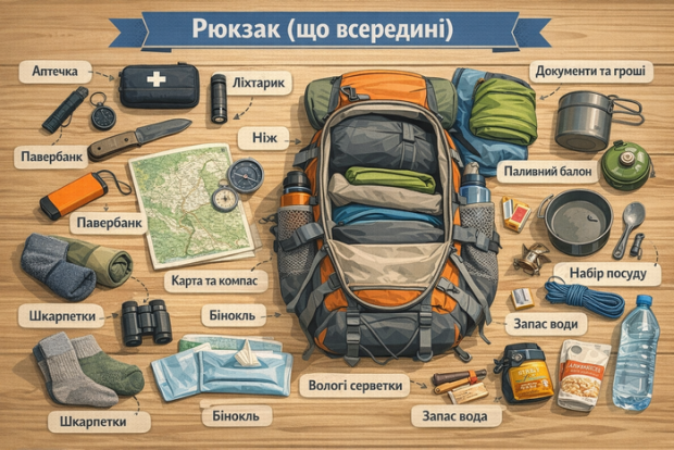 що всередині рюкзака