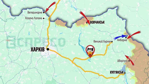 Карта бойових дій 11-18 квітня