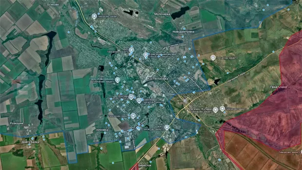 Карта обстрілів Костянтинівки