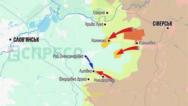 Карта бойових дій за 18-25 квітня