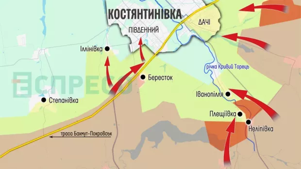 Карта бойових дій 11-18 квітня