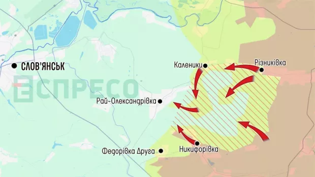 Карта бойових дій за 25 квітня – 2 травня
